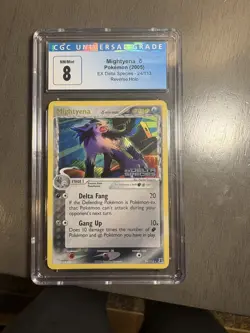 2005 Pokemon EX Delta Species #24 Mightyena Reverse Holo CGC 8 NM/Mint - Image 1