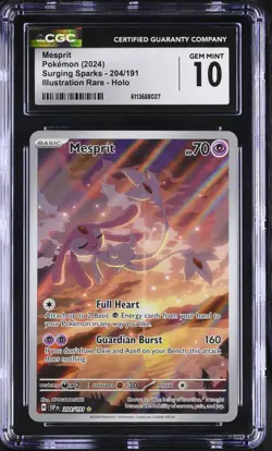 Pokemon 2024 Mesprit 204/191 Surging Sparks Illustration Rare Holo - Image 1