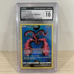 Pokemon Galarian Moltres SWSH284 CGC Gem Mint 10 Black Star Promo Crown Zenith - Image 1