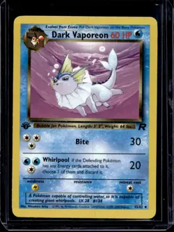 2000 Pokemon Team Rocket First Edition Dark Vaporeon #45/82 - Image 1