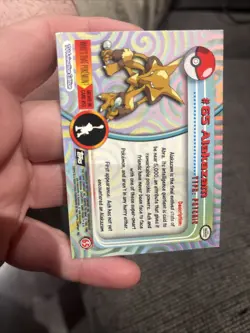 1999 Topps Pokemon TCG Alakazam #65 Blue Logo TV Animation Edition Series 1 - Image 2