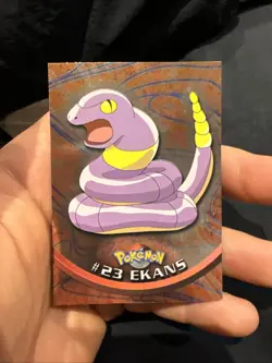 Ekans #23 Topps Holo Foil Series 1 Black Logo Pokemon Card TV Animation Rays LP - Image 1