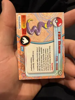 Ekans #23 Topps Holo Foil Series 1 Black Logo Pokemon Card TV Animation Rays LP - Image 2