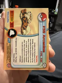 1999 Pokemon Topps Arcanine 59 Ungraded NM or Better - Image 2