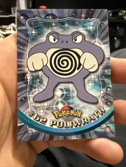 NM! GREEN Label 1999 Topps Pokemon TV Animation Poliwrath #62 - Image 1