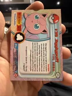 1999 Topps Pokemon Jigglypuff #39 TV Animation Edition Black Logo Non-Holo Nm - Image 2