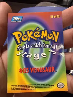 Venusaur E3 of 12 Topps Black Label Pokemon Trading CG 1999 Nm - Image 2