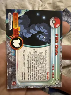 Pokemon Topps 1999 #95 Onix Blue Logo TV Animation Edition Non Holo Nm - Image 2