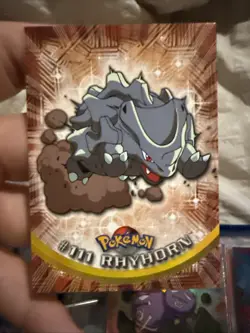 Rhyhorn - Pokemon Topps #111 - Non Holo Mint Vintage Blue Label - Image 1