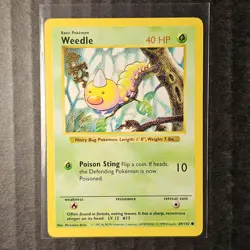 Weedle, Shadowless, Base Set, 69/102, LP, Pokemon, WOTC 1999, (4/8) - Image 1