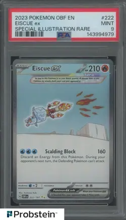 2023 Pokemon OBF En Illustration Rare #222 Eiscue ex PSA 9 MINT - Image 1