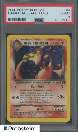 2000 Pokemon Rocket #4 Dark Charizard - Holo PSA 6 EX-MT - Image 1