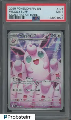 2025 Pokemon PFL En Illustration Rare #105 Wigglytuff PSA 9 MINT - Image 1