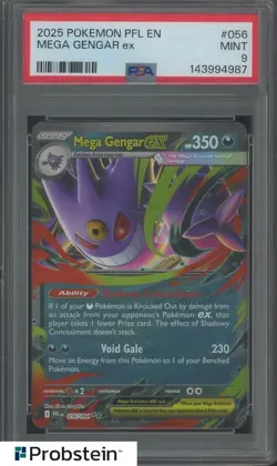 2025 Pokemon PFL En #056 Mega Gengar Ex PSA 9 MINT - Image 1