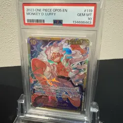 One Piece Monkey D Luffy PSA 10 OP05-119 SEC Awakening Of The New Era - Image 3