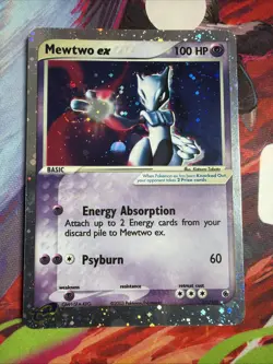 Pokemon Mewtwo EX TCG Ruby and Sapphire Holo Rare Card 101/109 Hand Swirl - Image 1