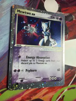 Pokemon Mewtwo EX TCG Ruby and Sapphire Holo Rare Card 101/109 Hand Swirl - Image 2