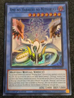 x1 Ame no Habakiri no Mitsurugi - ALIN-EN092 - Super Rare - 1st Edition Yu-Gi-Oh - Image 1