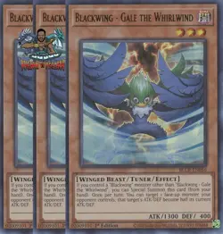 Yugioh! 3x Blackwing - Gale the Whirlwind BLCR-EN056 Ultra Rare 1st Ed NM - Image 1