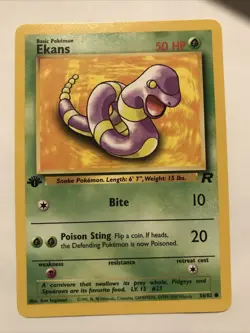 Pokemon TCG Team Rocket Ekans 1st Edition 56/82 Card - Image 1