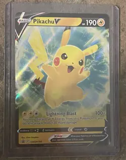 Pikachu V SWSH198 Sword & Shield Black Star Promo Card Holo - Image 1