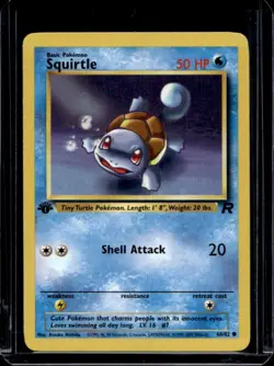 2000 Pokemon Team Rocket First Edition Squirtle #68/82 - Image 1