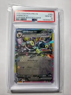 2025 Pokemon PRE EN Umbreon Ex Surprise Box Exclusive #060 PSA 10 - Image 1