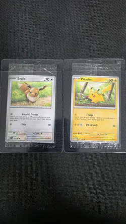 Pokemon TCG Eevee 133/165 Pikachu 025/165 Pokemon Together Stamp Sealed Lot - Image 1