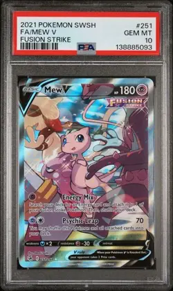 2021 POKEMON SWORD & SHIELD FUSION STRIKE #251 FULL ART/MEW V PSA 10 - Image 1