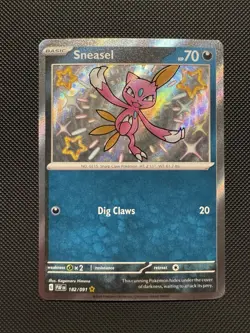 Pokemon TCG Sneasel 182/091 SV: Paldean Fates Shiny Rare Near Mint - Image 1