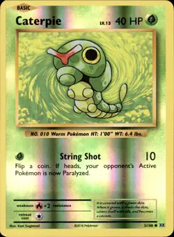 Caterpie 3/108 Reverse Holo - Pokemon XY - Evolutions NM - Image 1