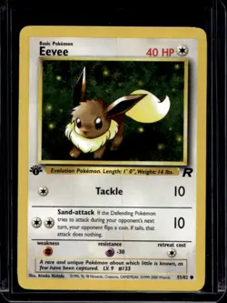 2000 Pokemon Team Rocket First Edition Eevee #55/82 - Image 1
