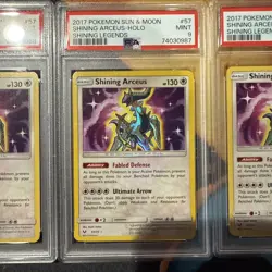3x Pokemon Shining Arceus 57/73 Shining Legends Holo PSA 9, 8, 7 - Image 1