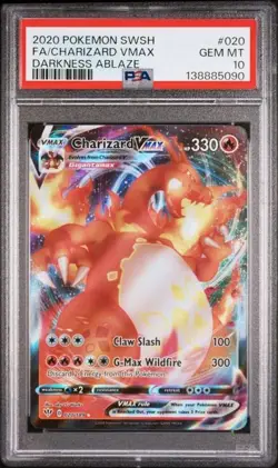 2020 POKEMON SWORD & SHIELD DARKNESS ABLAZE #020 FULL ART/CHARIZARD VMAX PSA 10 - Image 1