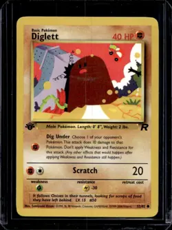 2000 Pokemon Team Rocket First Edition Diglett #52/82 - Image 1