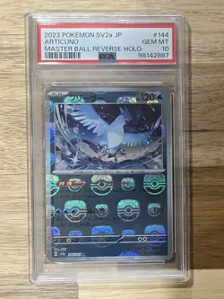 2023 POKEMON JPN SV2A-POKEMON 151 MASTER BALL REVERSE HOLO #144 ARTICUNO PSA 10 - Image 1