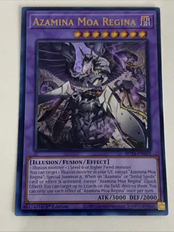 Yugioh - Azamina Moa Regina - ROTA - 1st Edition Ultra Rare NM - Free Holo Card - Image 1