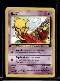 2000 Pokemon Team Rocket First Edition Abra #49/82 - Image 1