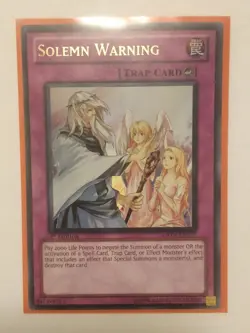1X SOLEMN WARNING DREV-EN077 ULTRA 1ST NEAR MINT YUGIOH - Image 1