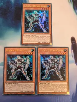 YuGiOh! Elemental HERO Solid Soldier CT15-EN003 x 3 PLAYSET Ultra Rare - Image 1