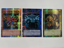 YuGiOh EGYPTIAN GODS CARDS OBELISK SLIFER RA LC01 Quarter Century Secret Rare - Image 1