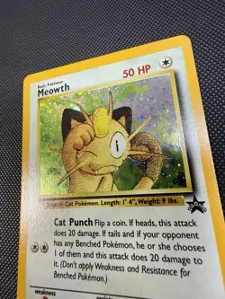 Meowth Promo Holo 10/53 WOTC Pokemon Card LP - Image 4