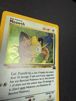 Meowth Promo Holo 10/53 WOTC Pokemon Card LP - Image 5
