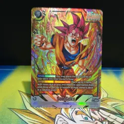 Bandai Dragon Ball Super Card Game Son Goku FB07-104 SR Foil Battle Card - Image 1