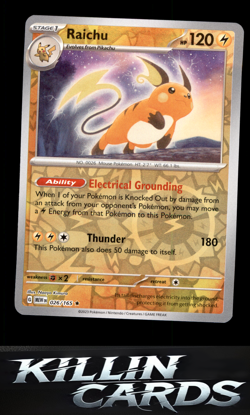 Reverse Holofoil Raichu 026/165 Pokemon Rare SV: Scarlet & Violet 151 Card NM - Image 1