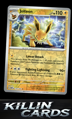 Reverse Holofoil Jolteon 135/165 Pokemon Rare SV: Scarlet & Violet 151 Card NM - Image 1