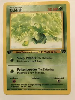 Pokemon TCG Oddish 63/82 Team Rocket Regular 1st Edition Card - Image 1