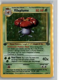 Vileplume - 15/64 - Pokemon Jungle 1st Edition Holo Rare Card WOTC LP - Image 1