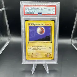 Pokemon TCG Lt. Surge's Voltorb Gym Challenge Card 86/132 PSA 10 GEM MINT WOTC - Image 1