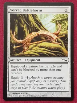 Magic The Gathering MIRRODIN VORRAC BATTLEHORNS artifact card MTG - Image 1